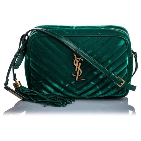 ysl green velvet bag